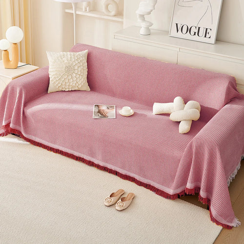 Sofa Towel  with Full Coverage Ins Cream Wind Cotton Yarn Camping Blanket Sofa Cushion Cover All  Season Universal All Inclusive