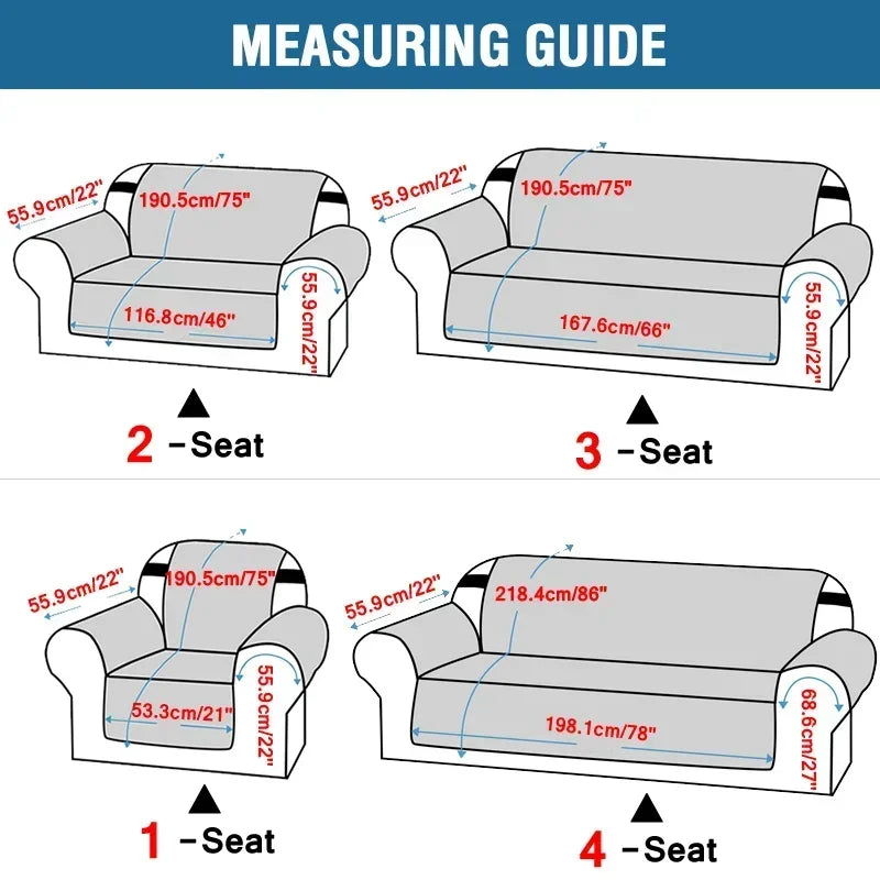 Sofa Covers Water Repellent Sofa Cushion 1/2/3/4 Seater Pets Kids Dog Cat Sofas Mat with Elastic Strap Furniture Protector