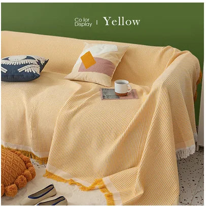 Cloth cover four seasons universal sofa cover full package full cover mat French ins wind cushion cover towel white girl feeling