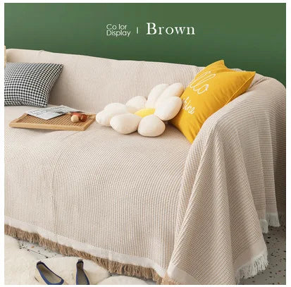 Cloth cover four seasons universal sofa cover full package full cover mat French ins wind cushion cover towel white girl feeling