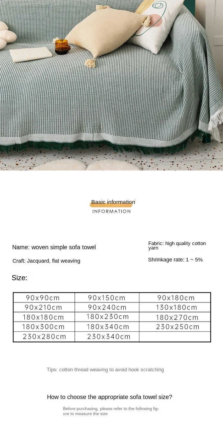 Cloth cover four seasons universal sofa cover full package full cover mat French ins wind cushion cover towel white girl feeling