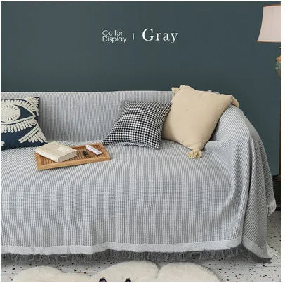 Cloth cover four seasons universal sofa cover full package full cover mat French ins wind cushion cover towel white girl feeling