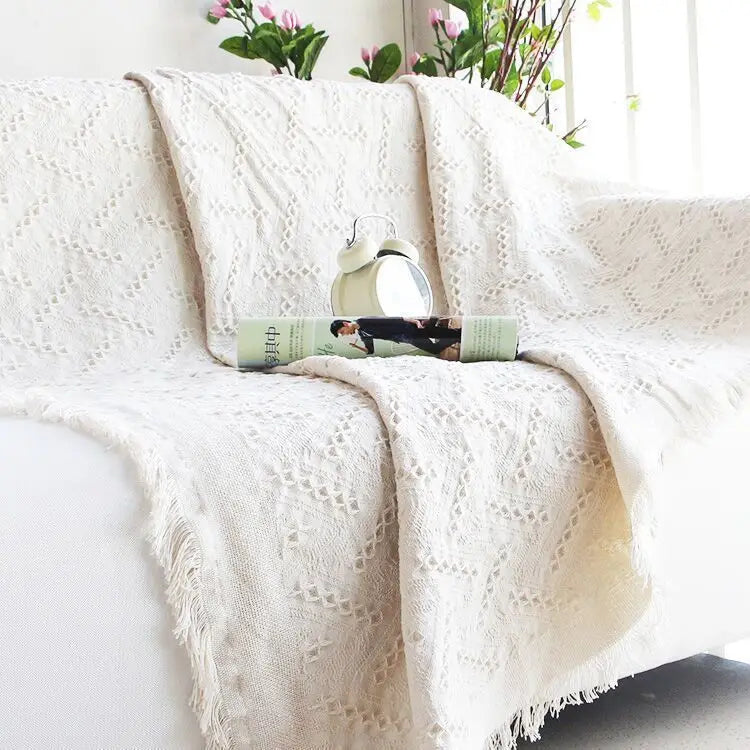 Cloth cover four seasons universal sofa cover full package full cover mat French ins wind cushion cover towel white girl feeling