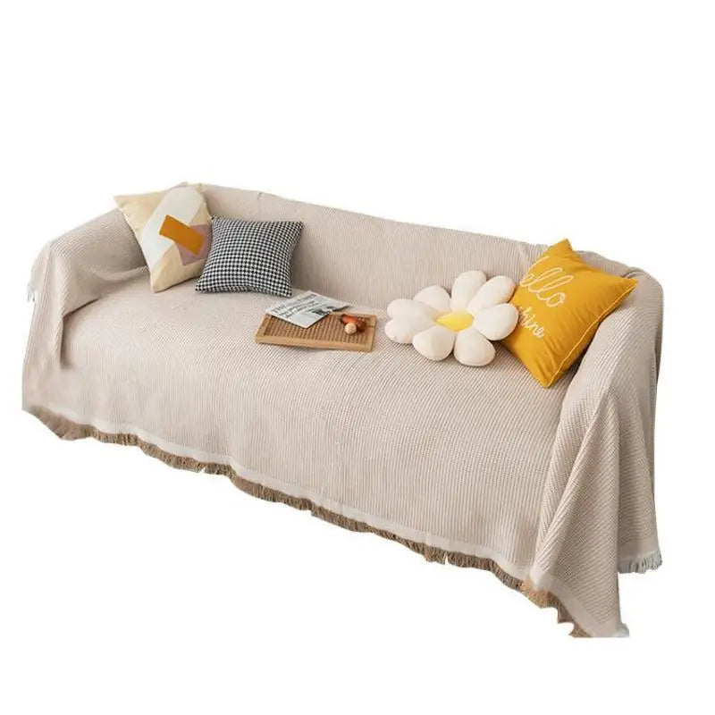 Cloth cover four seasons universal sofa cover full package full cover mat French ins wind cushion cover towel white girl feeling